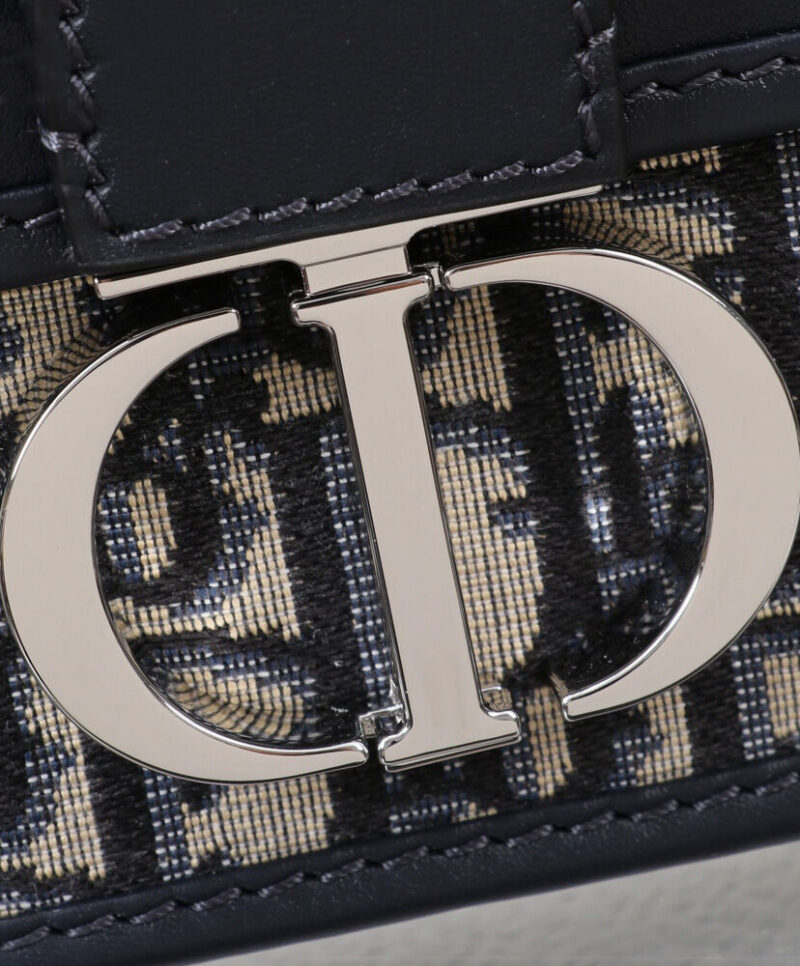 Christian Dior 30 Montaigne East-West Bag with Chain Dark Blue